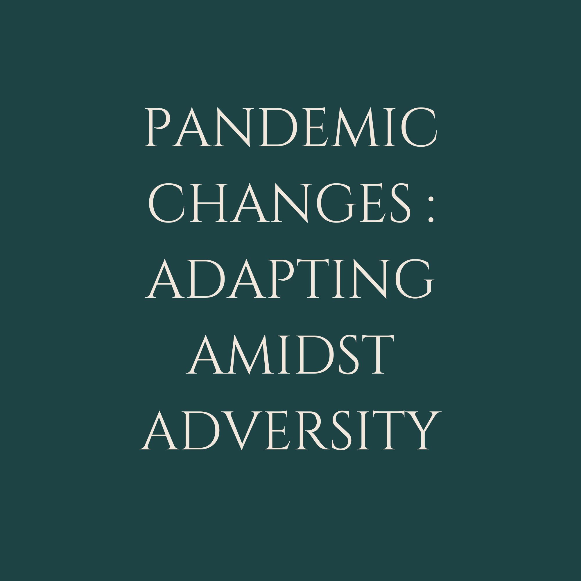 Pandemic Changes : Adapting Amidst Adversity