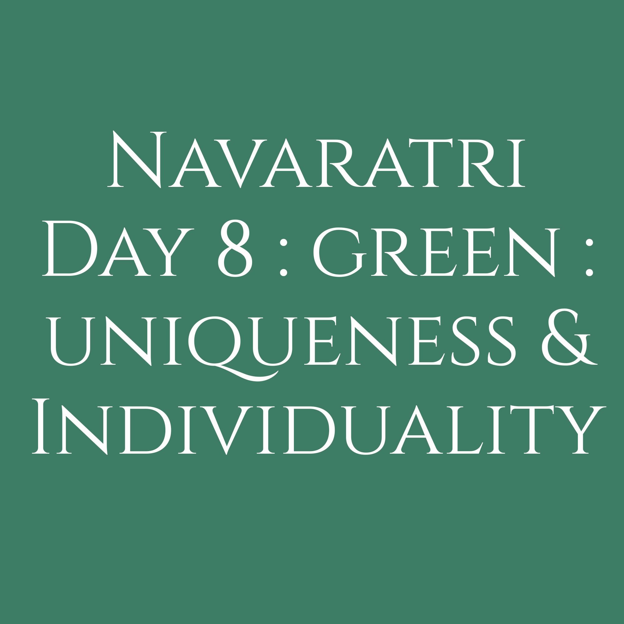 Navaratri Day 8: Peacock Green – Uniqueness & Individuality
