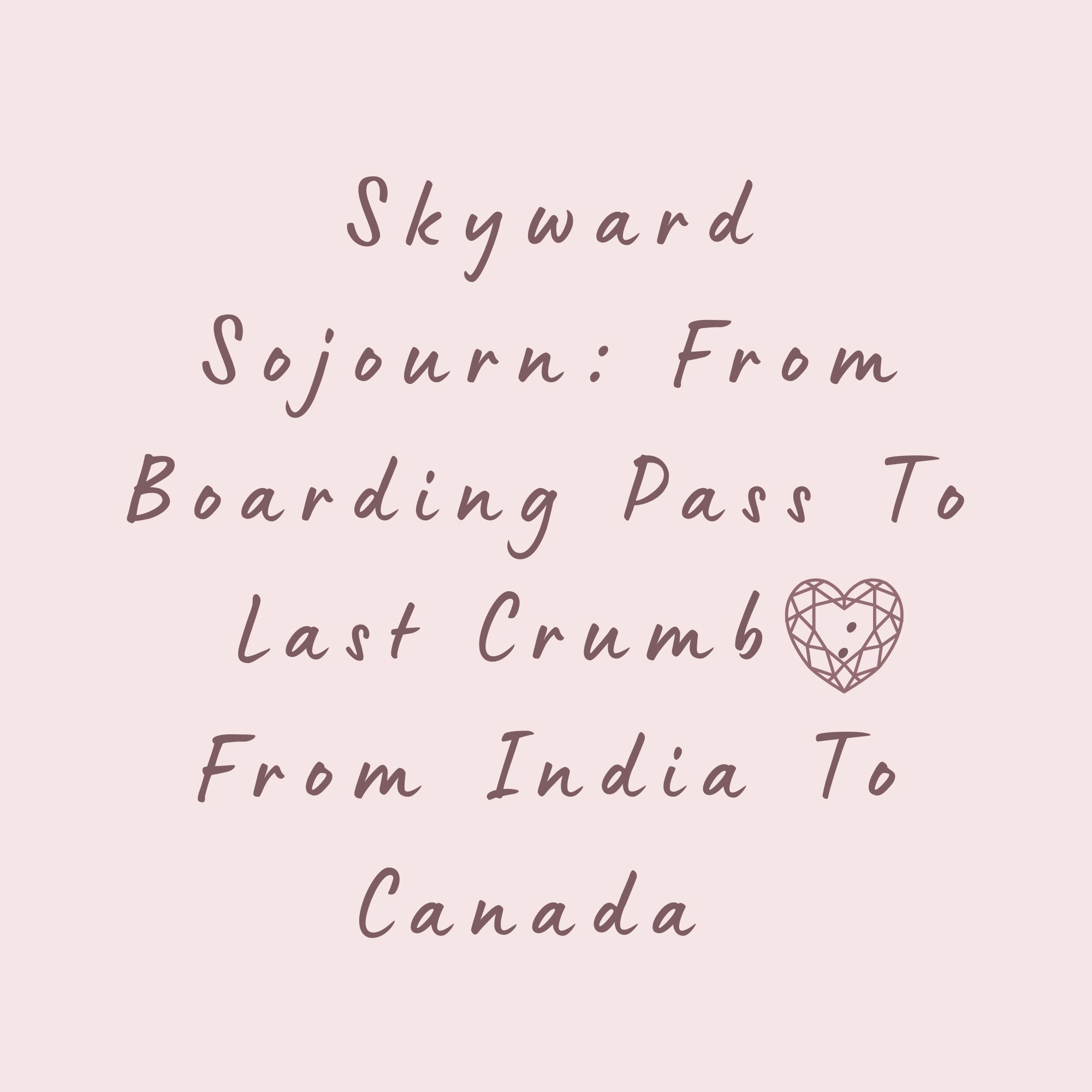 Skyward Sojourn : From Boarding Pass To Last Crumb