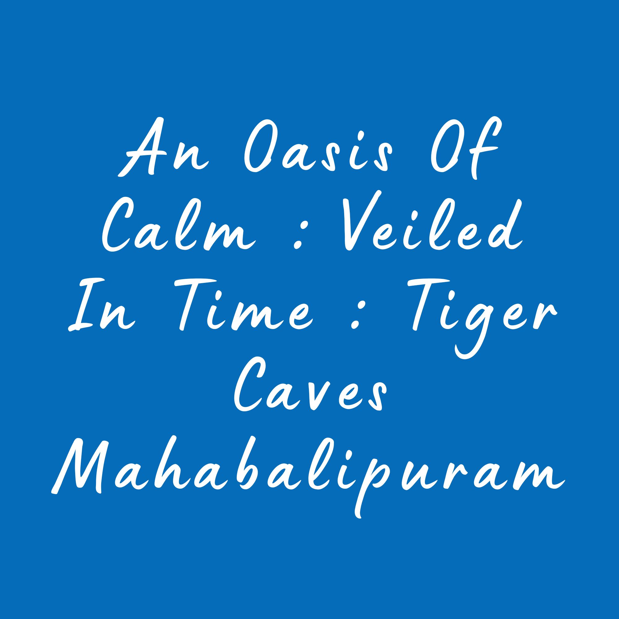 An Oasis Of Calm : Veiled In Time