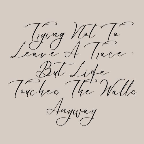 Trying Not To Leave A Trace : But Life Touches The Walls Anyway